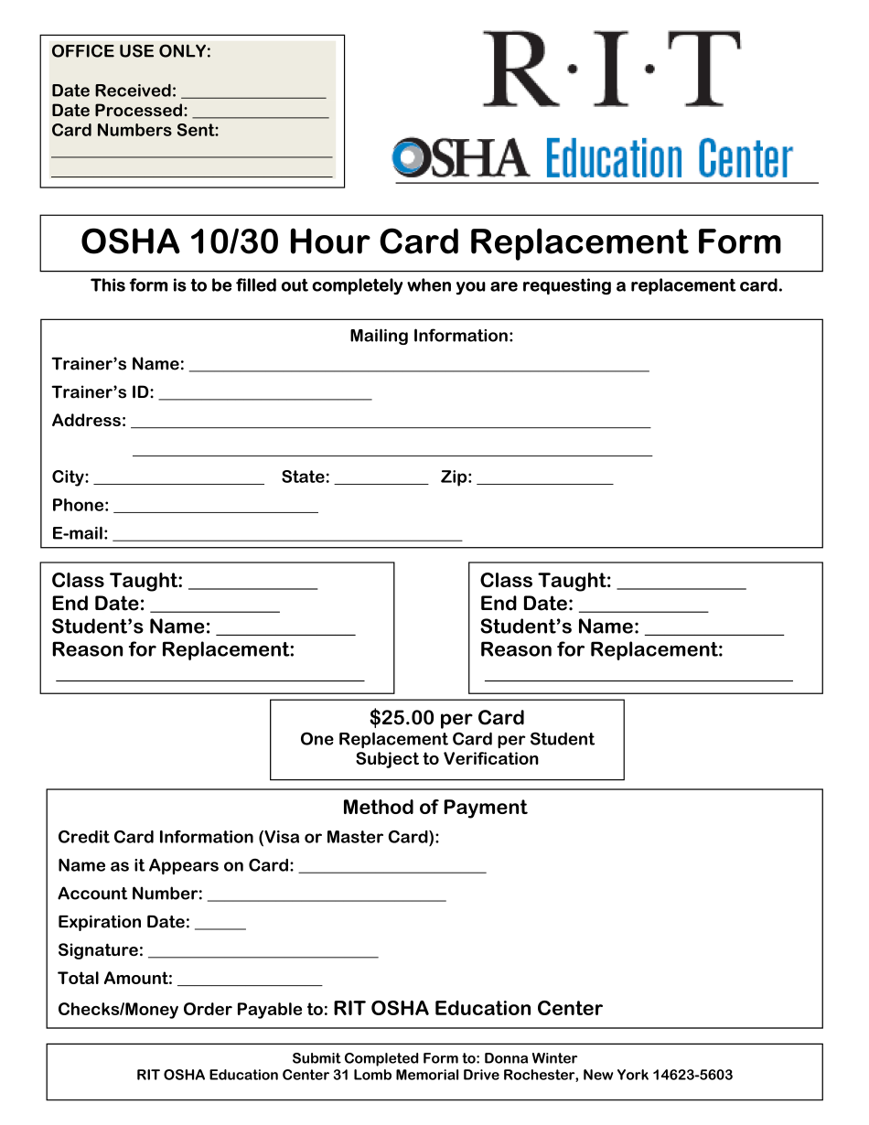 Osha 10 Card Template Fill Online Printable Fillable Blank