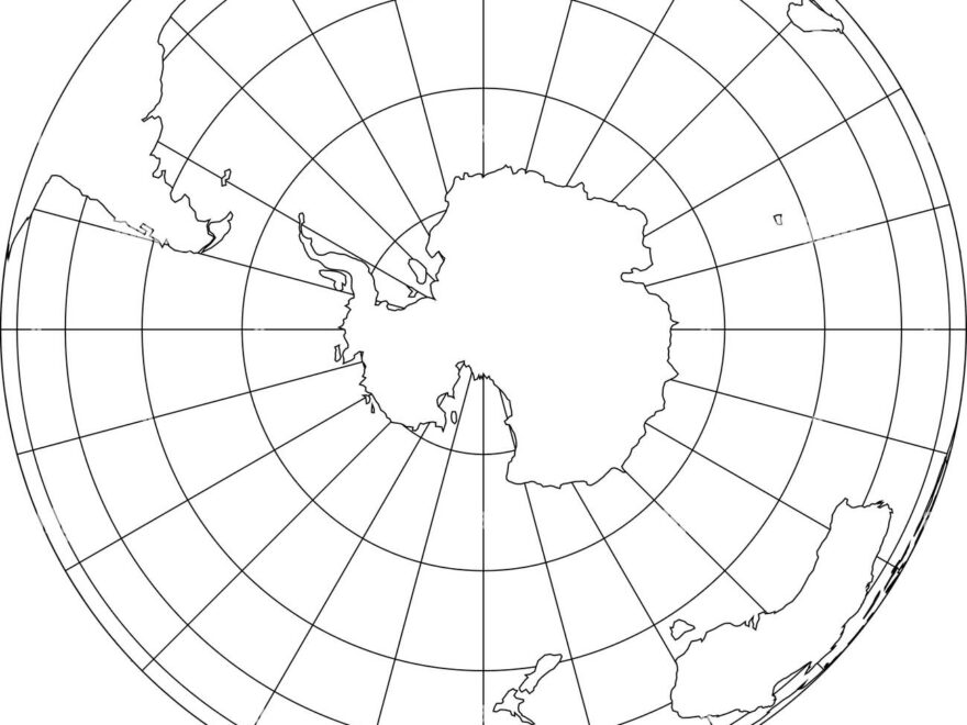 Outline Earth Globe With Map Of World Focused On Antarctica Vector Illustration Stock Vector Image Art Alamy