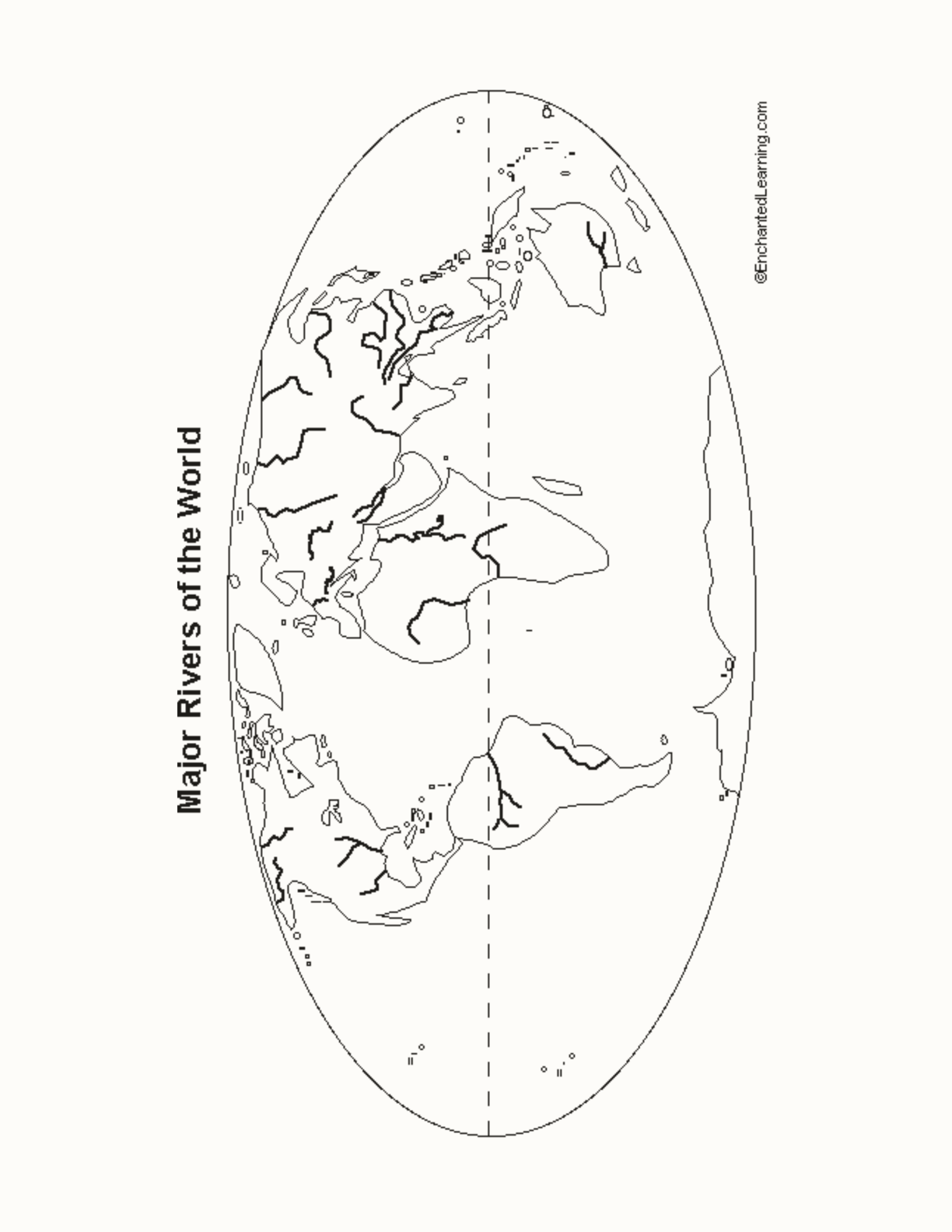 Outline Map Major Rivers Of The World Enchanted Learning