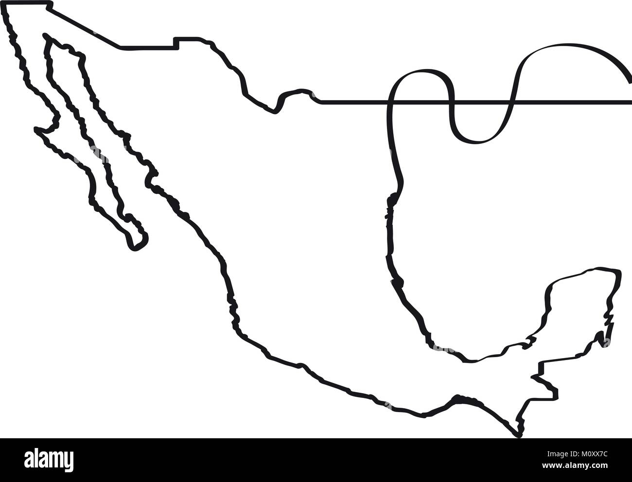 Outline Map Mexico Black And White Stock Photos Images Page 2 Alamy