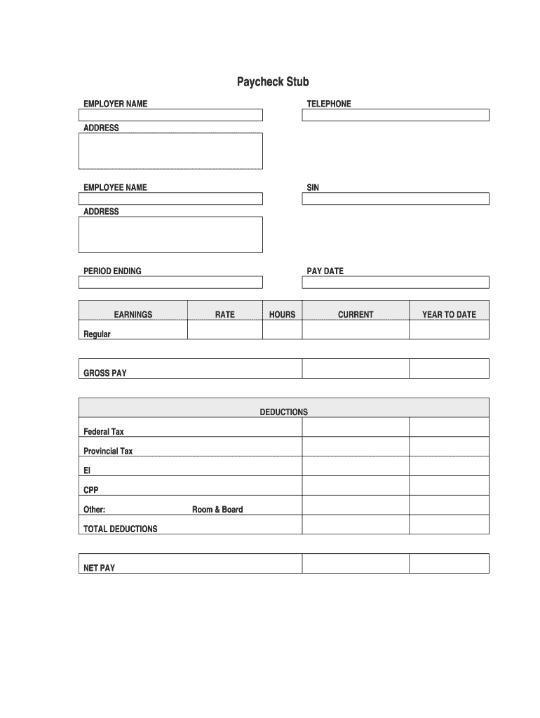 Pay Stub Fill Online Printable Fillable Blank PdfFiller