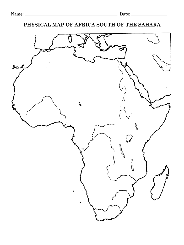 Printable Blank Map Of Africa