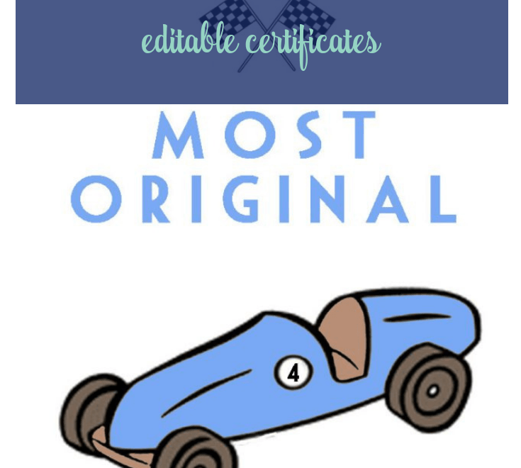 Pinewood Derby Certificates