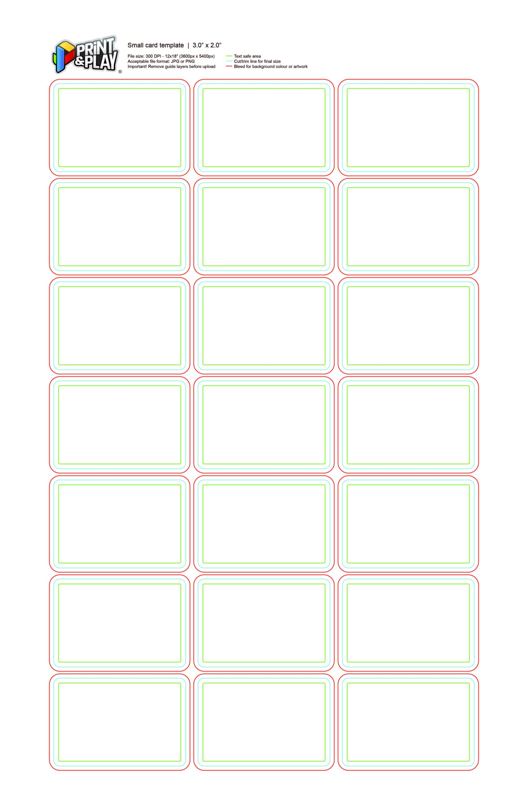 Playing Cards Formatting Templates Print Play