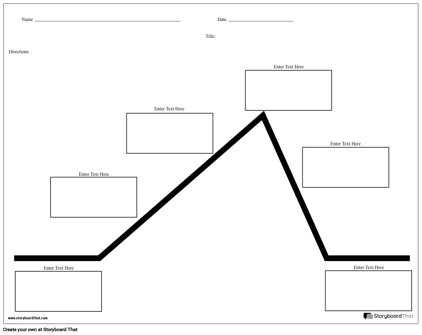 Plot Diagram 6 Cell Narrative Arc Template Storyboard