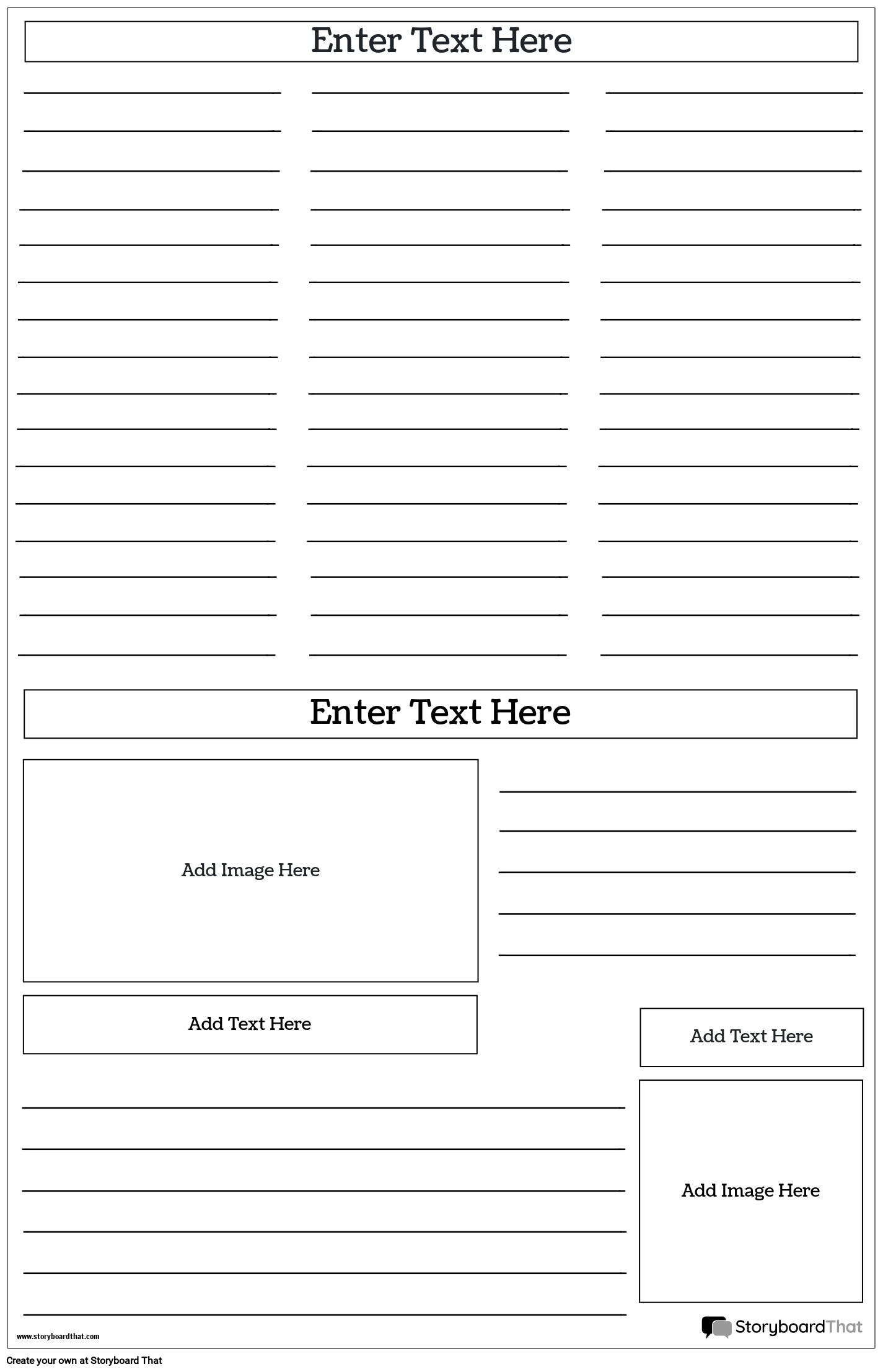 Print Ready Blank Newspaper Template Storyboard