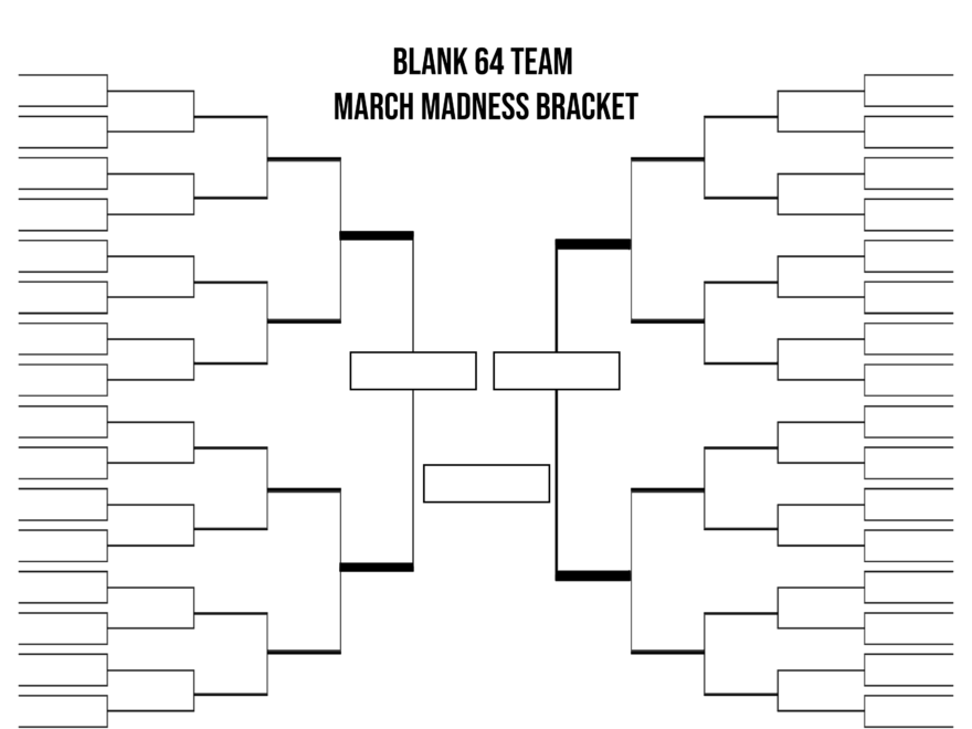 Print This Free Blank March Madness Bracket With Slots For 64 Teams Interbasket