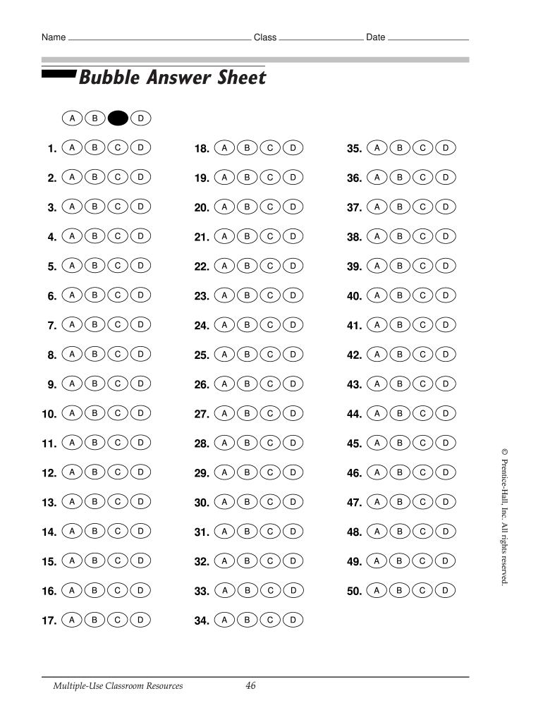 Printable Answer Sheet Pdf Fill Online Printable Fillable Blank PdfFiller Printable Answer Sheet Pdf Fill Online Printable Fillable Blank PdfFiller