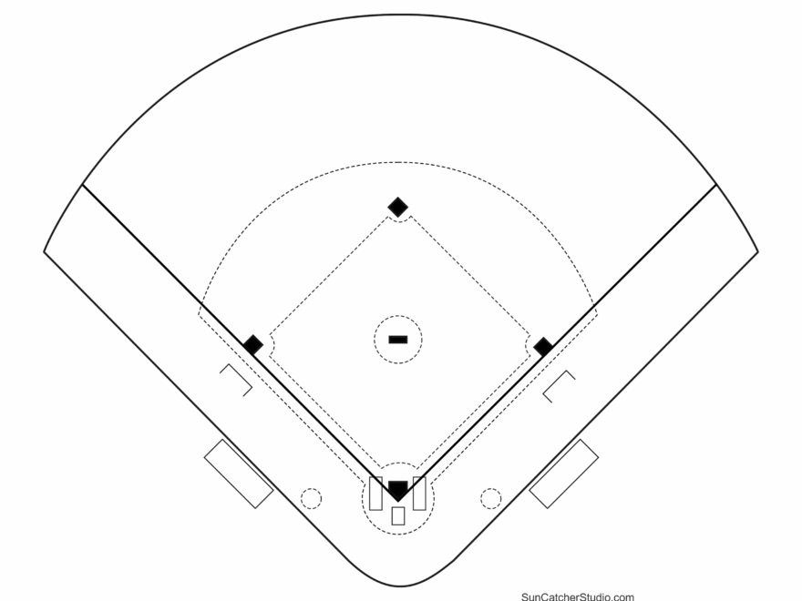 Printable Baseball Field Diagram Softball Diamond Templates Free Printables Monograms Design Tools Patterns DIY Projects