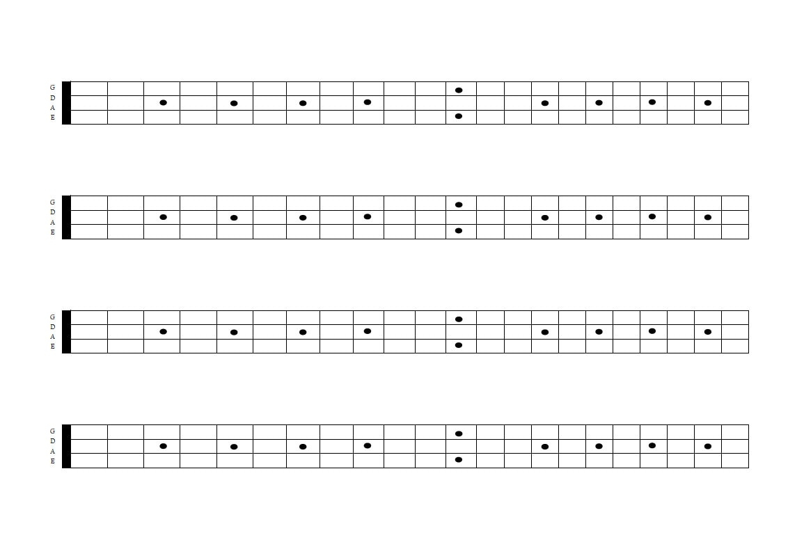 Printable Bass Blank Fretboard Chart Etsy