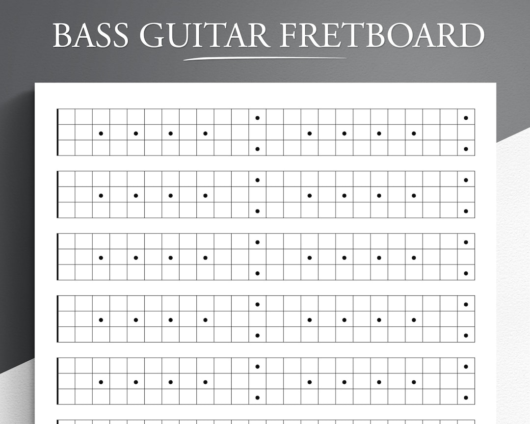 Printable Bass Guitar Neck Diagram Blank Bass Guitar Fretboard Blank Bass Guitar Neck Chart Guitar Chart Blank Bass Guitar Neck Diagram Etsy