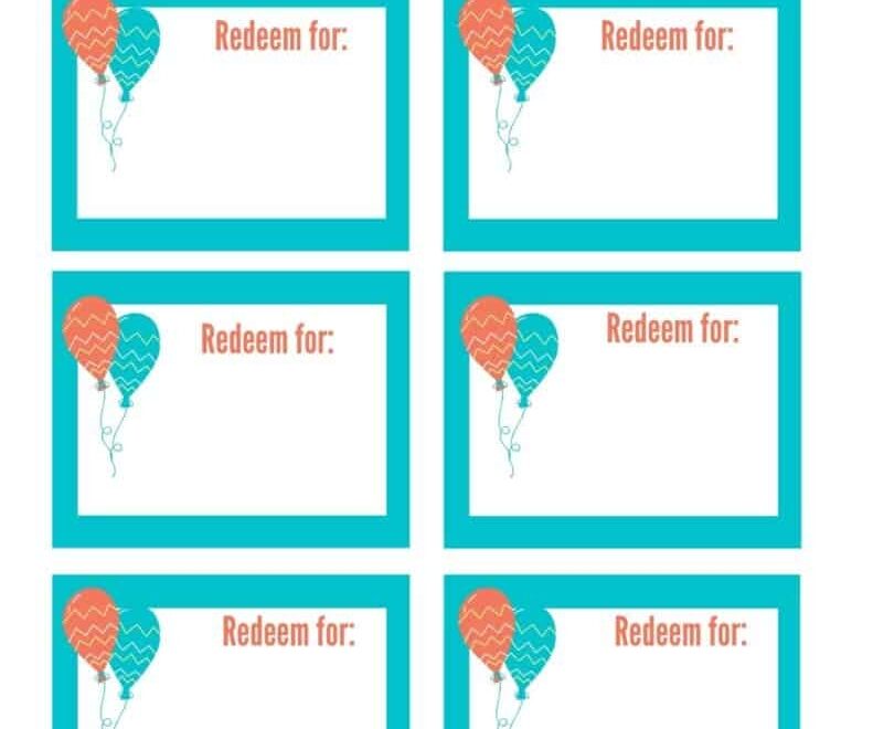 Printable Birthday Coupons A DIY Birthday Gift Idea