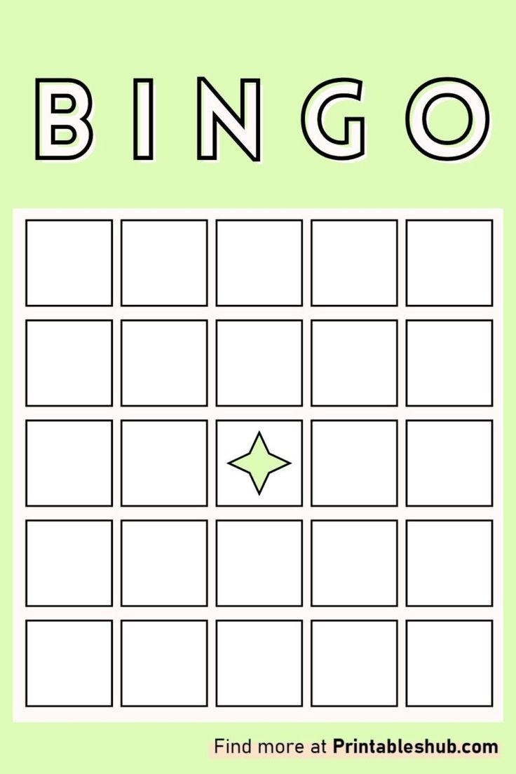 Printable Blank Bingo Cards 5x5