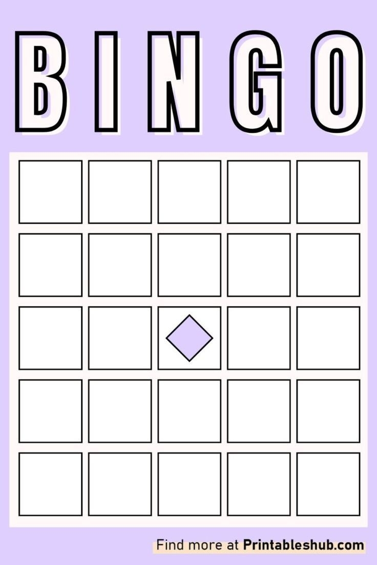 Printable Blank 5x5 Bingo Cards Templates