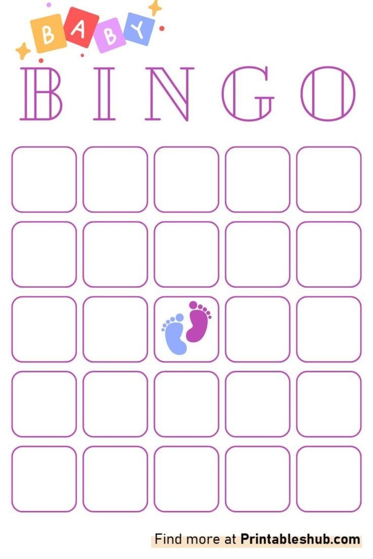Printable Blank Baby Shower Bingo Templates