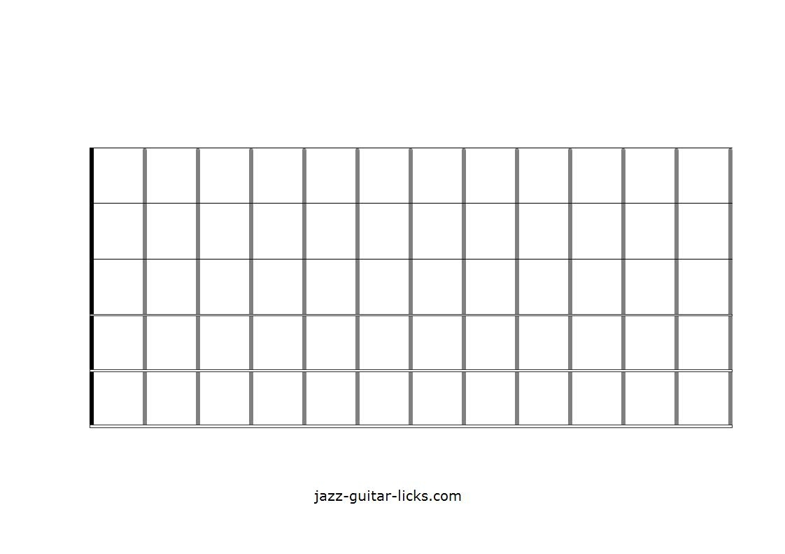 Printable Blank Guitar Neck Diagrams Chord Scale Charts