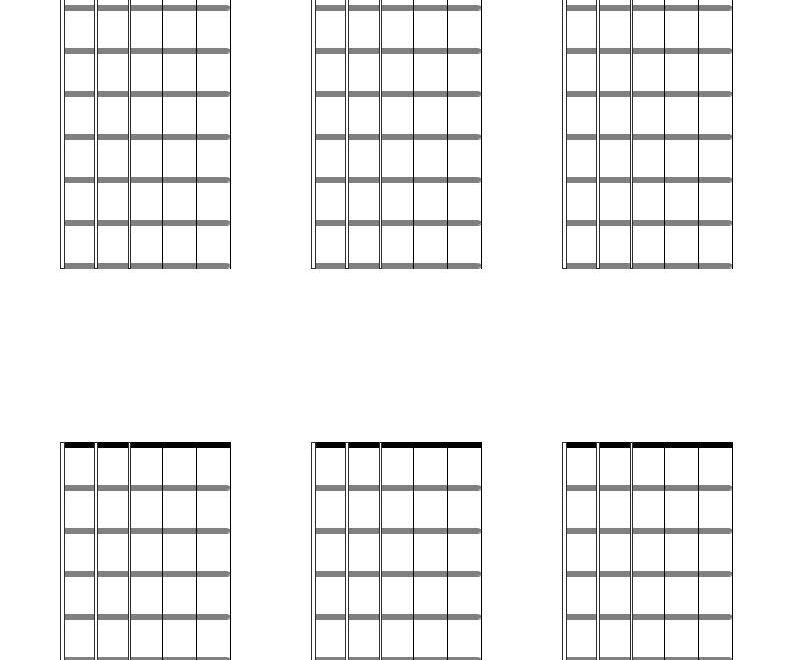 Printable Blank Guitar Neck Diagrams Chord Scale Charts