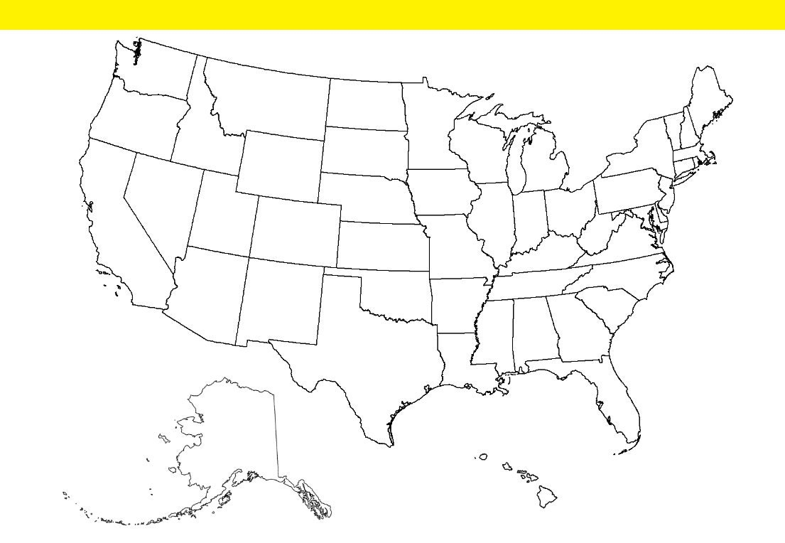 Printable Blank Map Of The US Perfect For Geography Lessons Travel Planning Instant Download High quality On Etsy Etsy