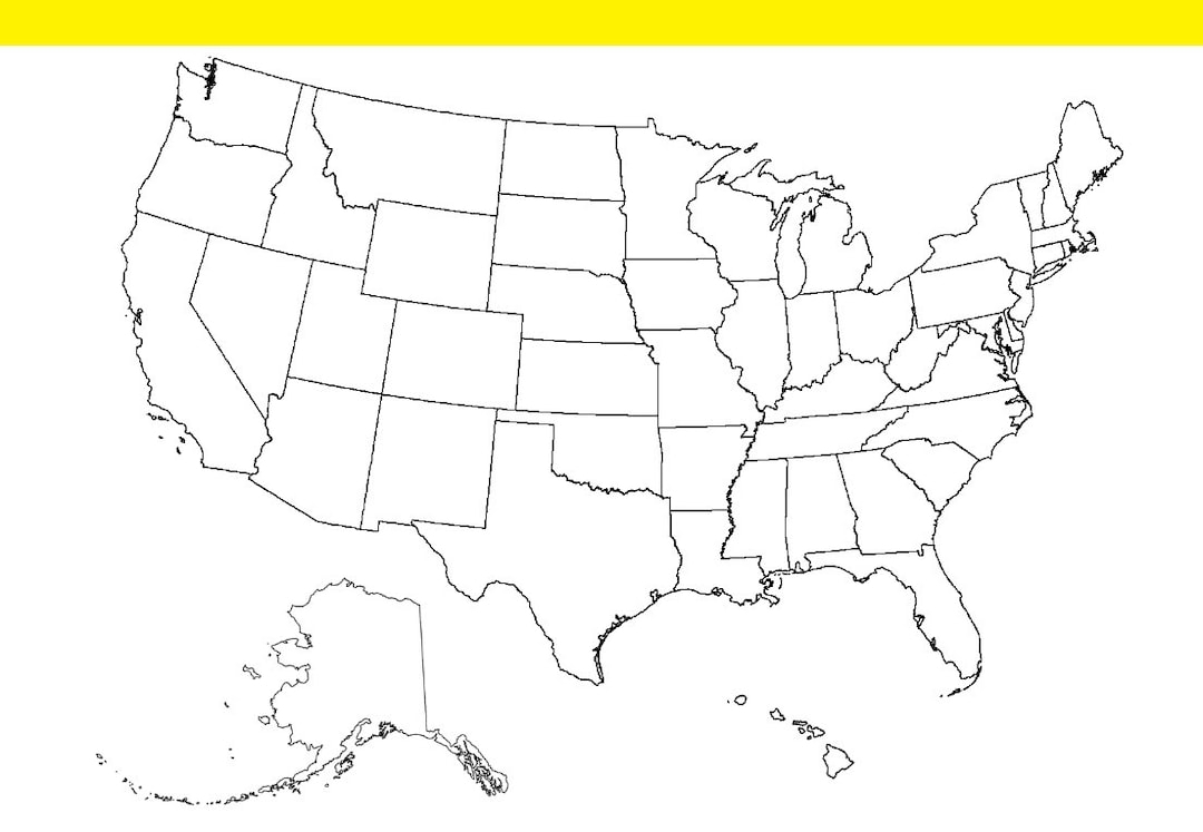 Printable Blank Map Of The US Perfect For Geography Lessons Travel Planning Instant Download High quality On Etsy Etsy