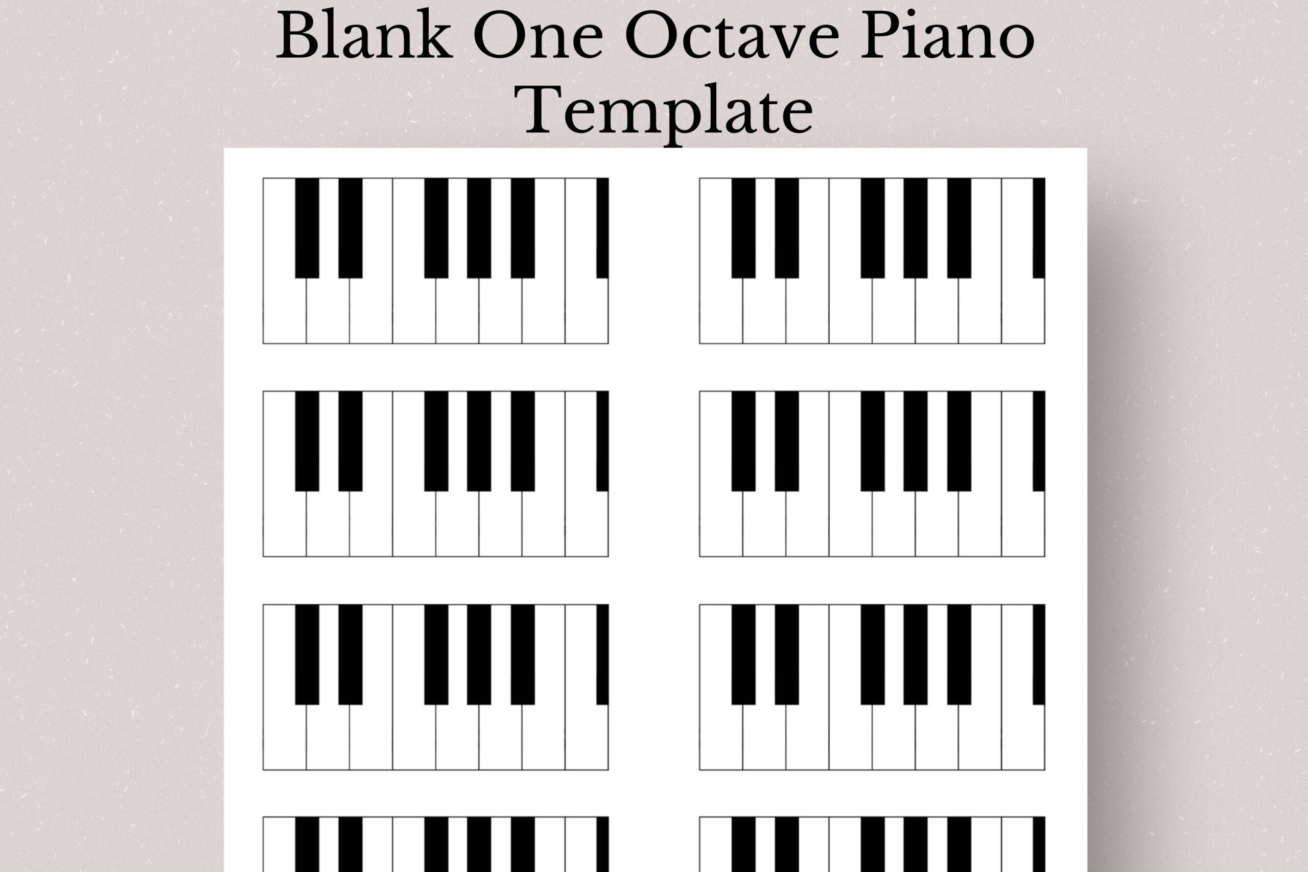 Blank Piano Keyboard Tablature Printable