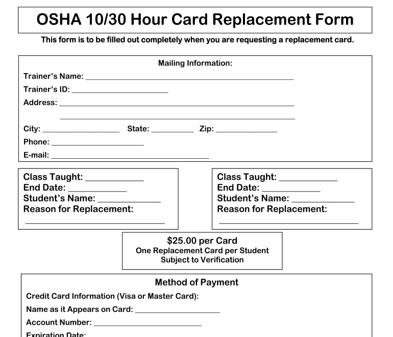 Printable Blank Osha 10 Card Fill Out Sign Online DocHub