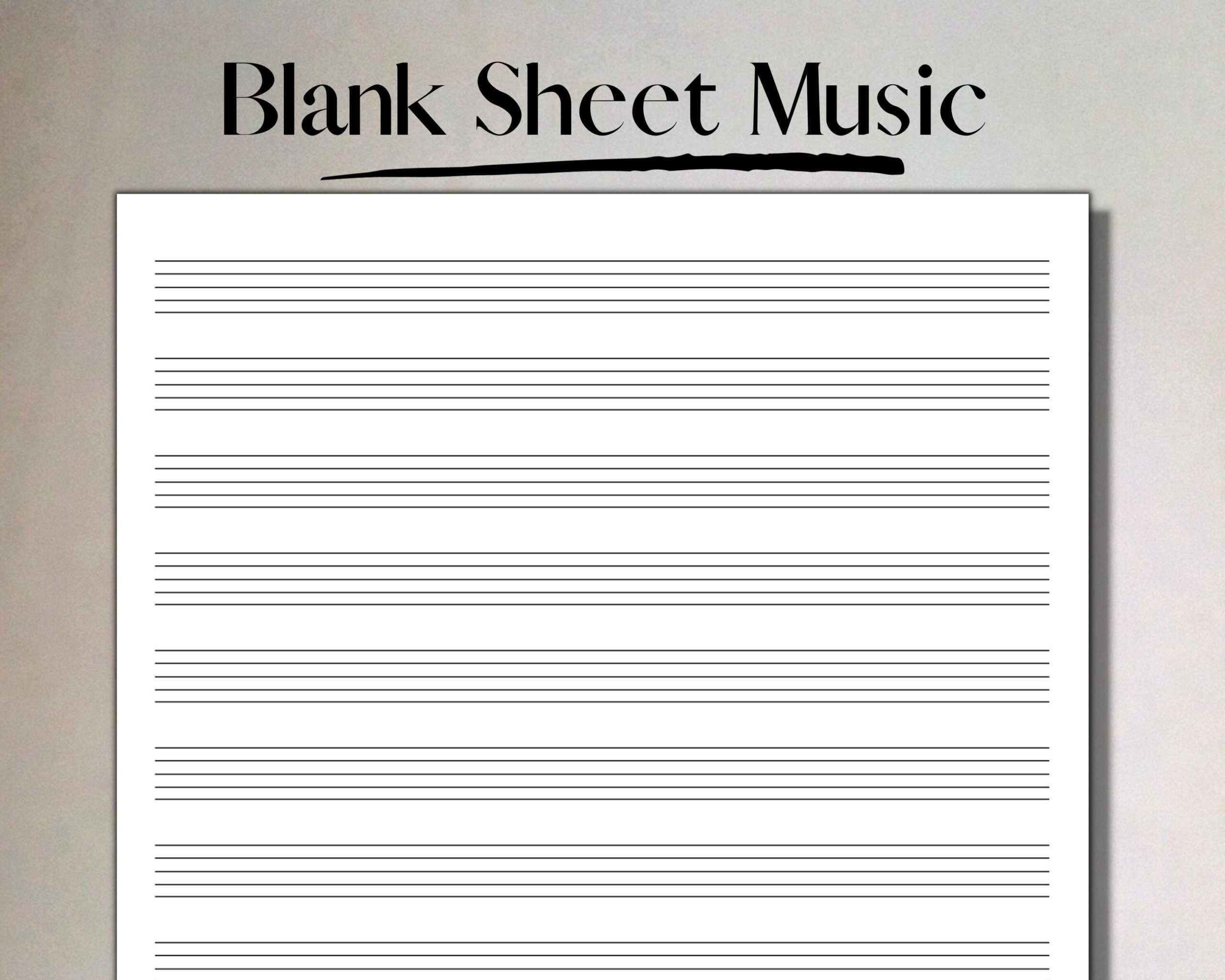 Printable Blank Sheet Music Manuscript Paper 12 Stave Printable PDF Instant Download Piano Staff Paper A4 US Letter Etsy