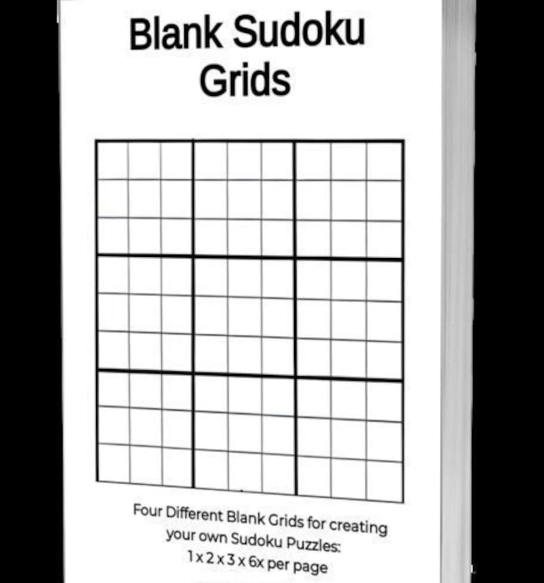 Printable Blank Sudoku Sudoku Grid Sudoku Game Sheets Brain Activity Game Blank Sudoku Sheets 4 Grid Size Options Instant Download PDF Etsy