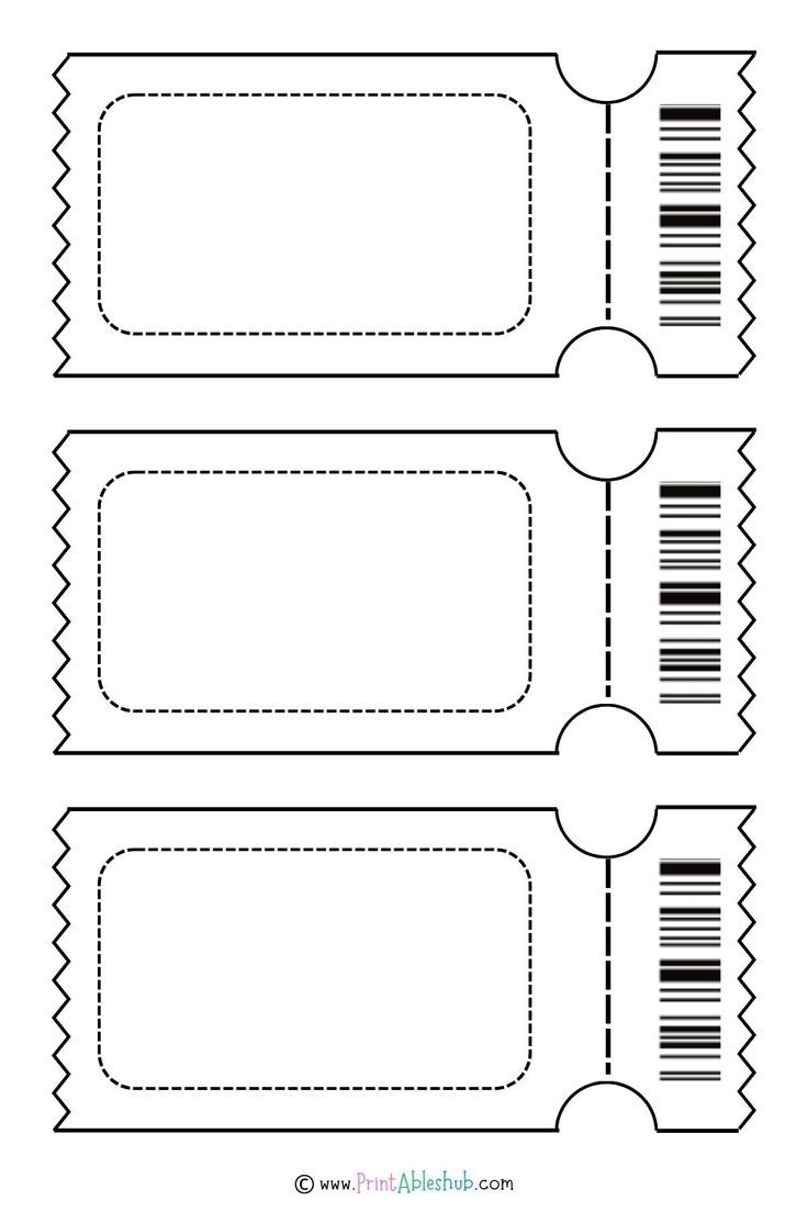 Printable Blank Ticket Design Templates