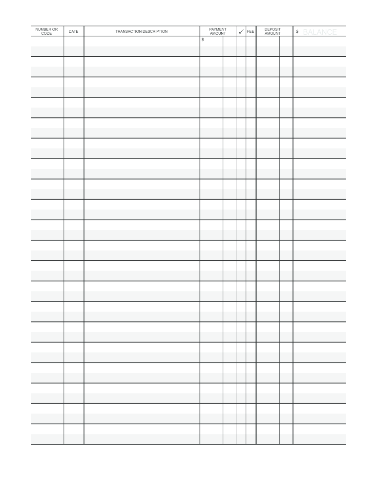 Printable Check Register Sheets Pdf Fill Online Printable Fillable Blank PdfFiller