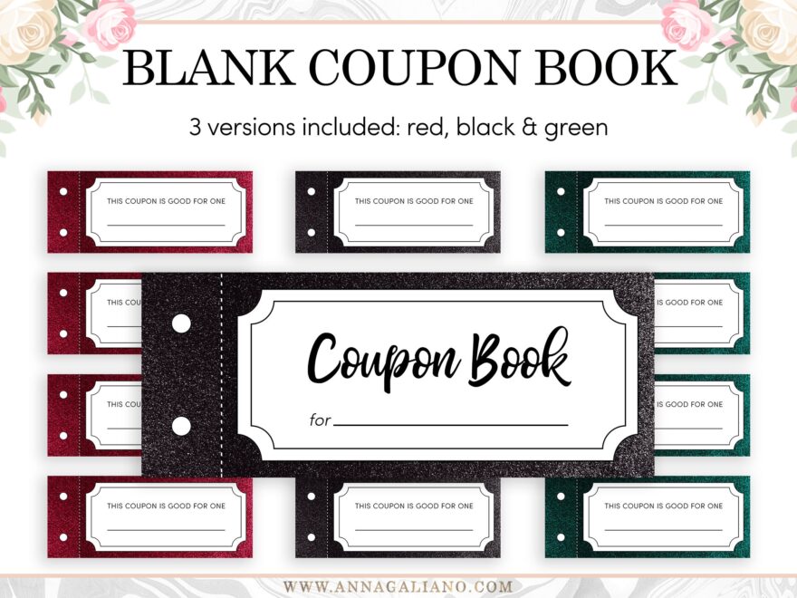 Printable Coupon Book Template Blank Vouchers Best Friends Gift Printable Coupons Birthday Gift Ideas DIY For Kids For Mom For Dad Etsy