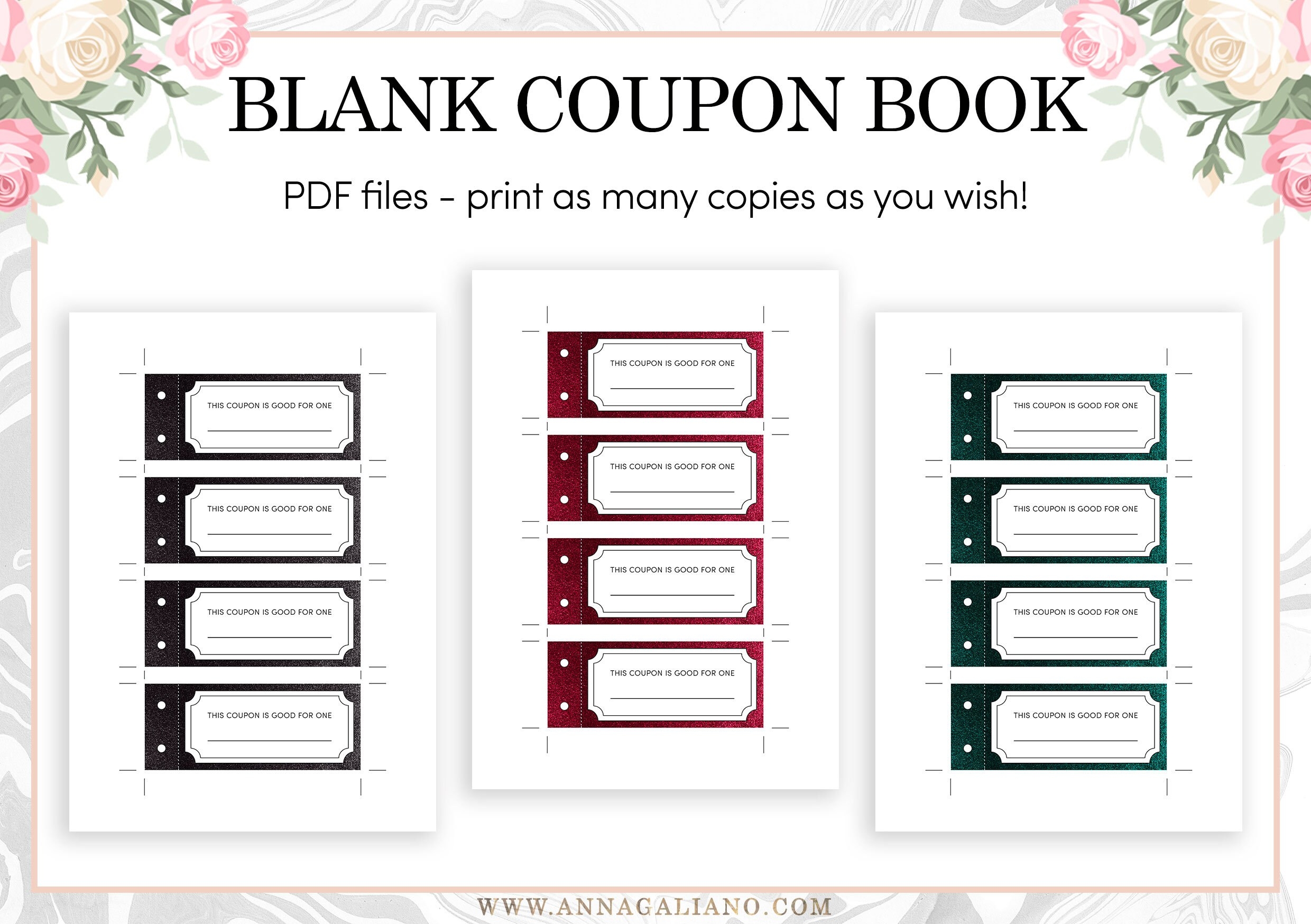 Printable Coupon Book Template Blank Vouchers Best Friends Gift Printable Coupons Birthday Gift Ideas DIY For Kids For Mom For Dad Etsy