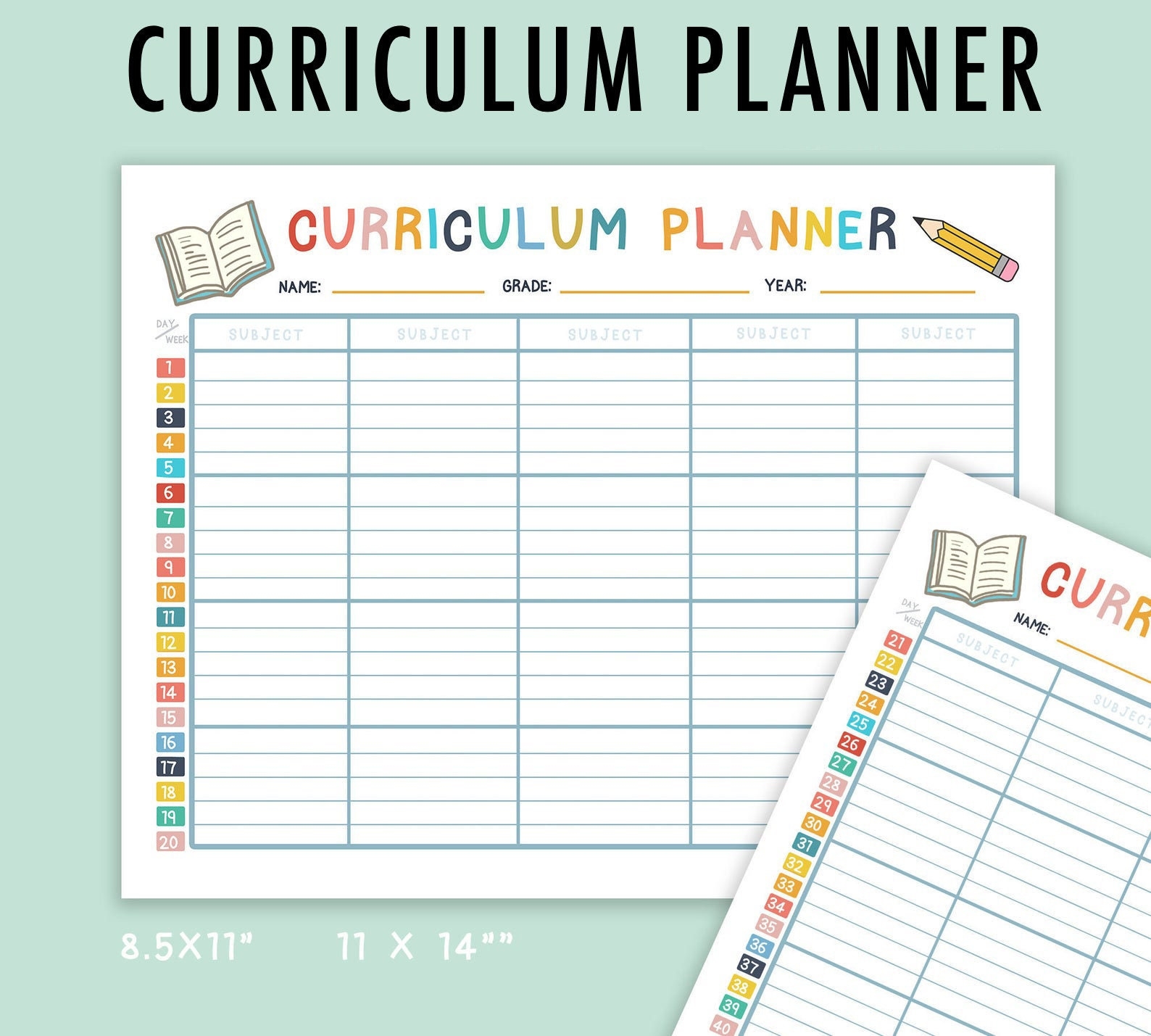 Printable Blank Student Homeschool Planner