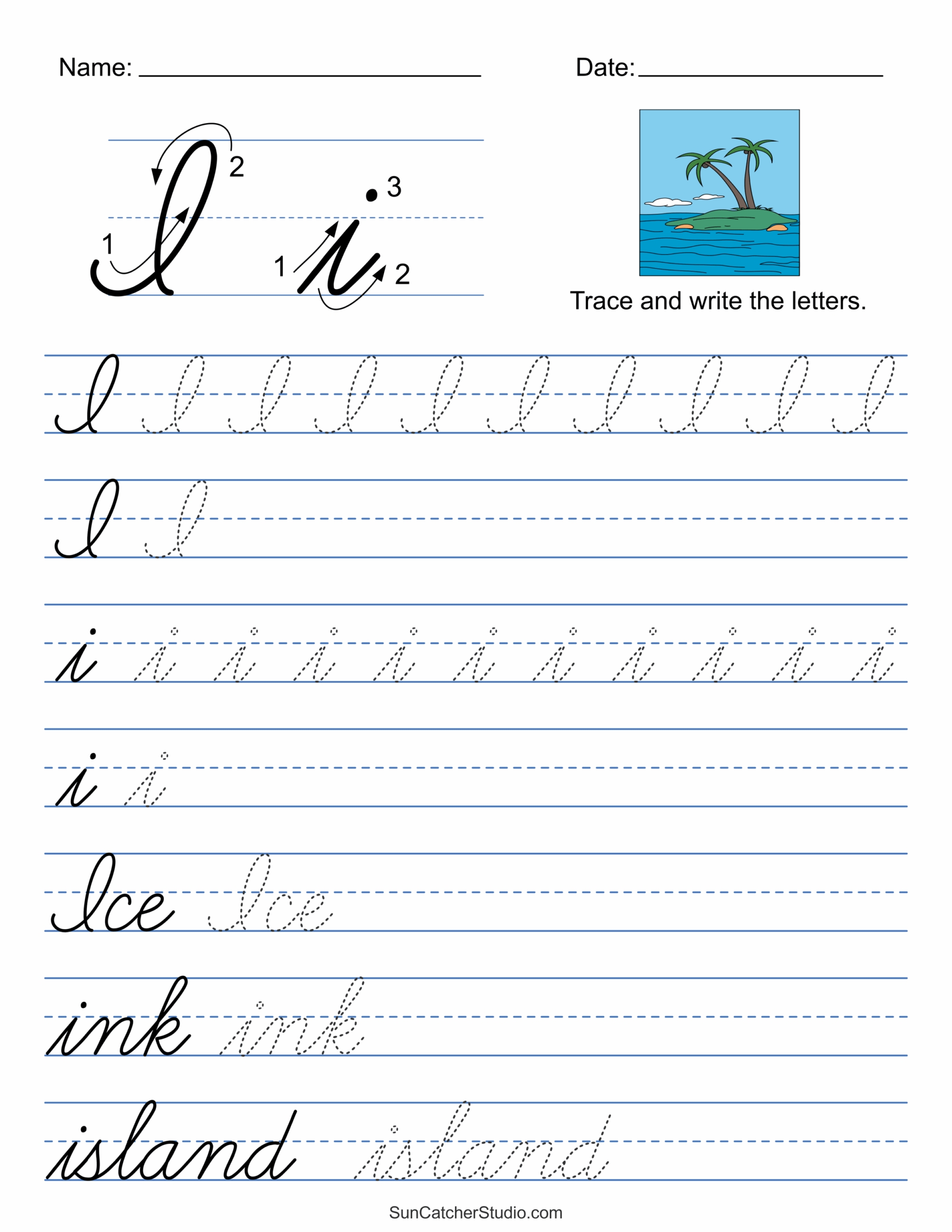 Printable Cursive Handwriting Worksheets Practice Letters Free Printables Monograms Design Tools Patterns DIY Projects