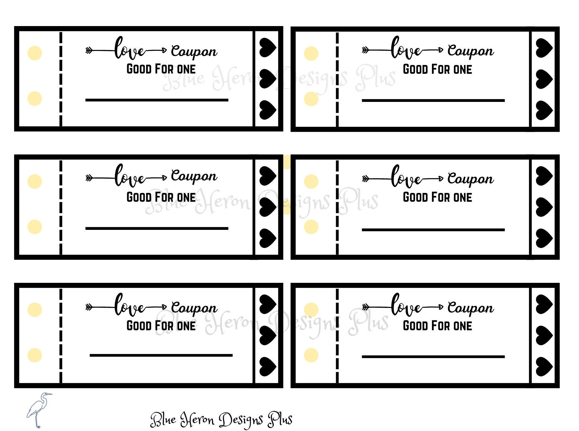 Printable Customizable Love Coupon Book For Him Or Her Blank Love Coupon Wedding Gift Bridal Shower Anniversary Birthday Digital Etsy