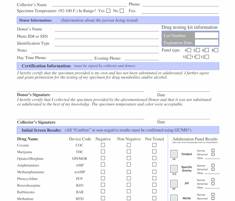 Printable Drug Testing Forms Fill Online Printable Fillable Blank PdfFiller