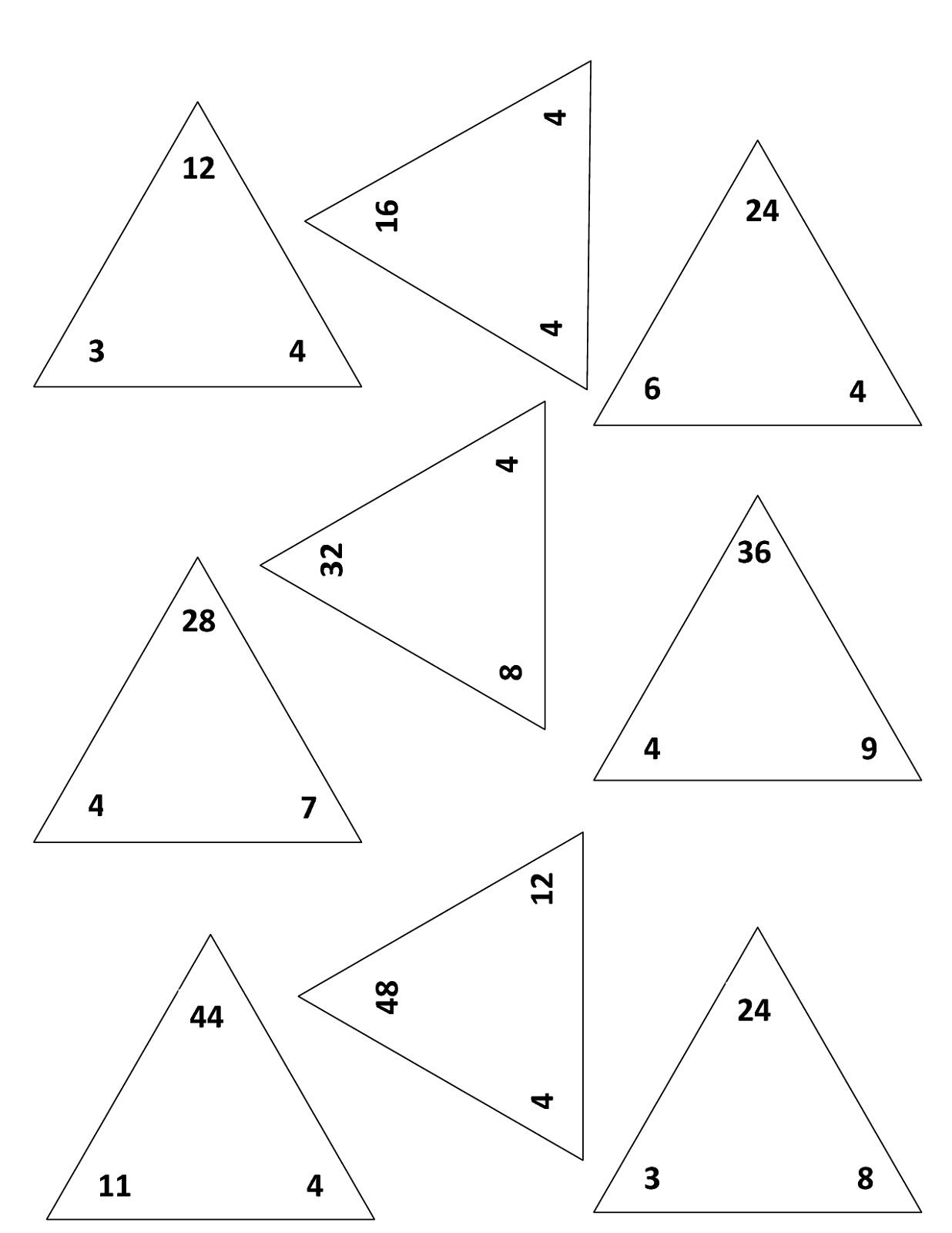 Printable Fact Triangles Worksheets Activity Shelter