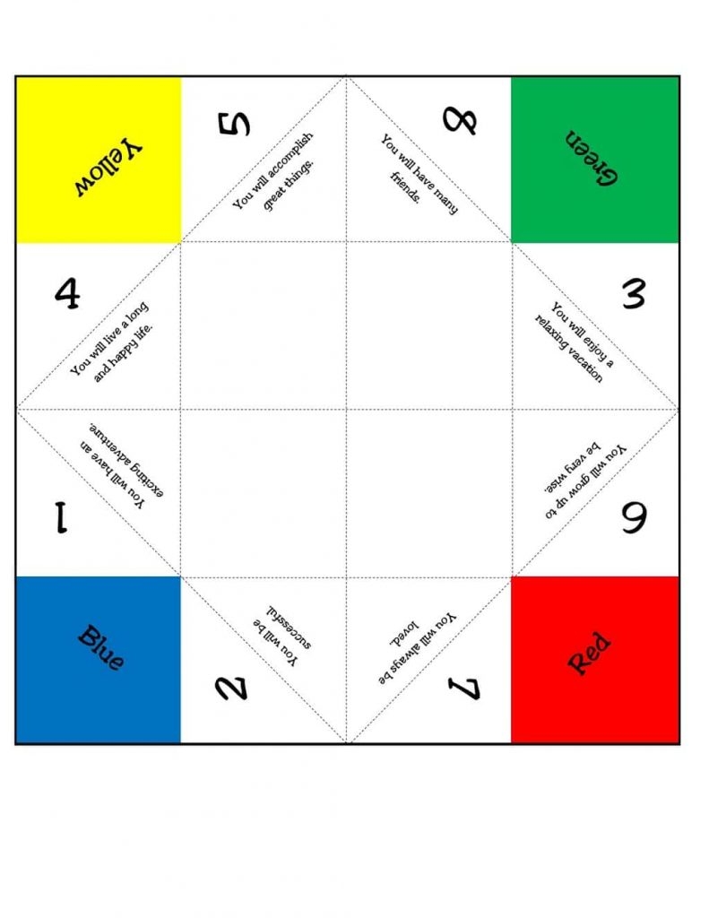 Printable Fortune Teller with Video Tutorial 