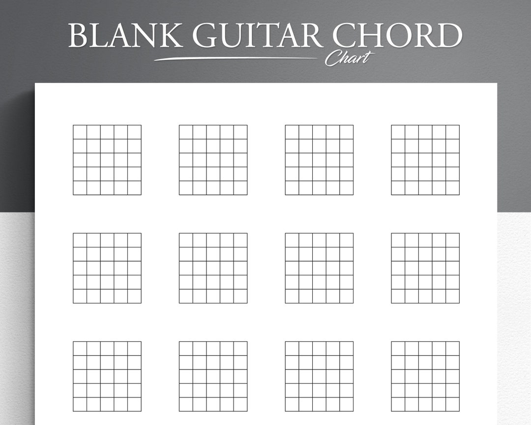 Printable Guitar Blank Chord Chart Blank Guitar Chord Diagrams Guitar Tab Paper Guitar Chord Chart Etsy