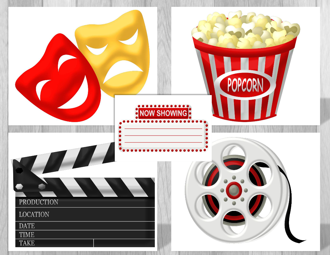 Printable Hollywood Movie Party Supplies Movie Theme Party Decorations