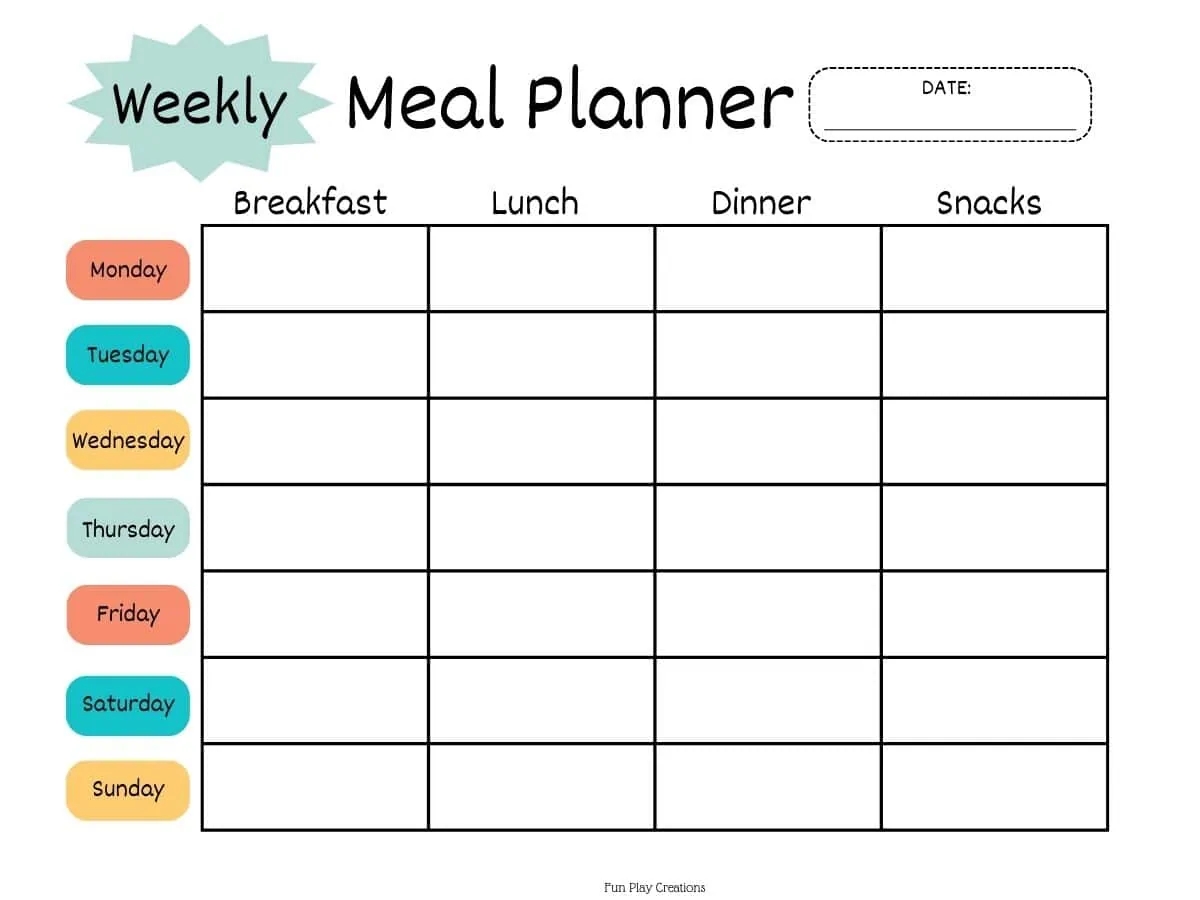 Printable Meal Planner Templates Free PDF 