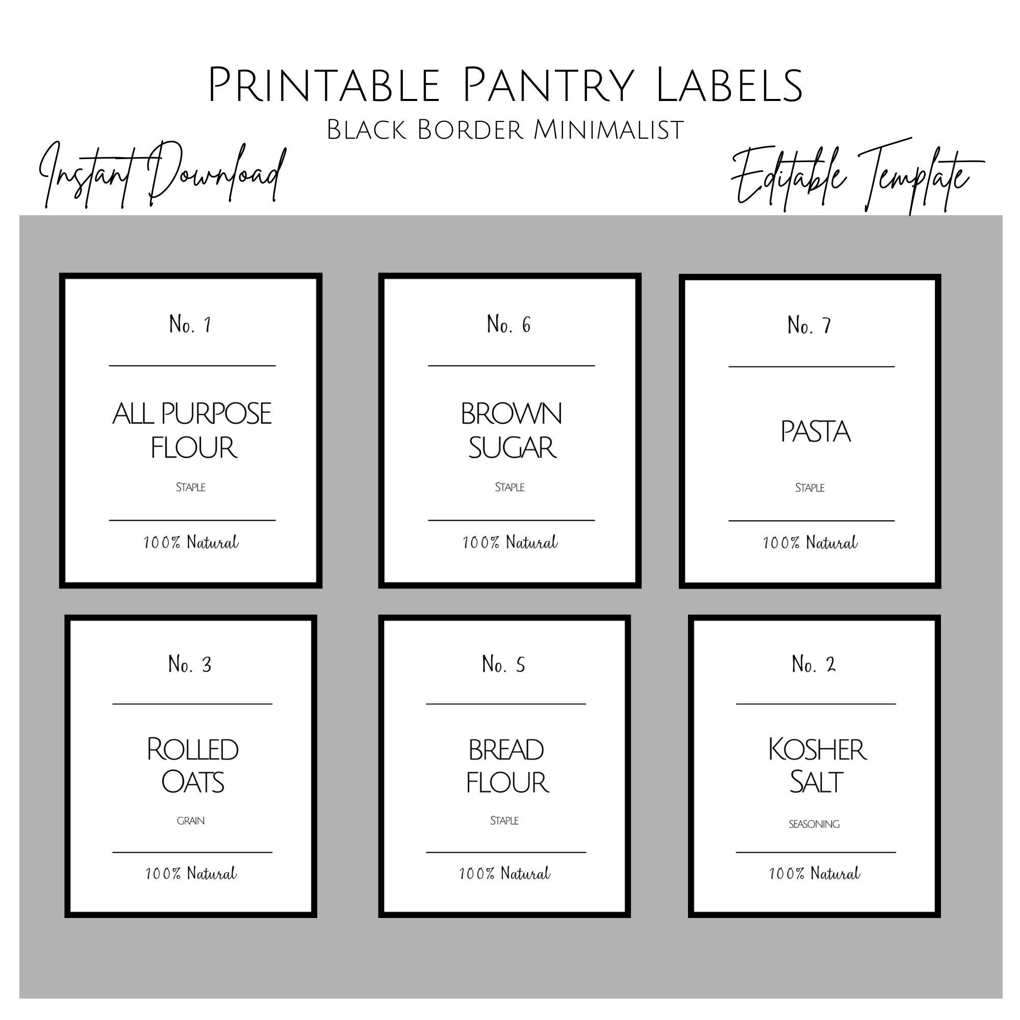 Printable Minimalist Pantry Label Template Modern Pantry Labels Worksheets Library