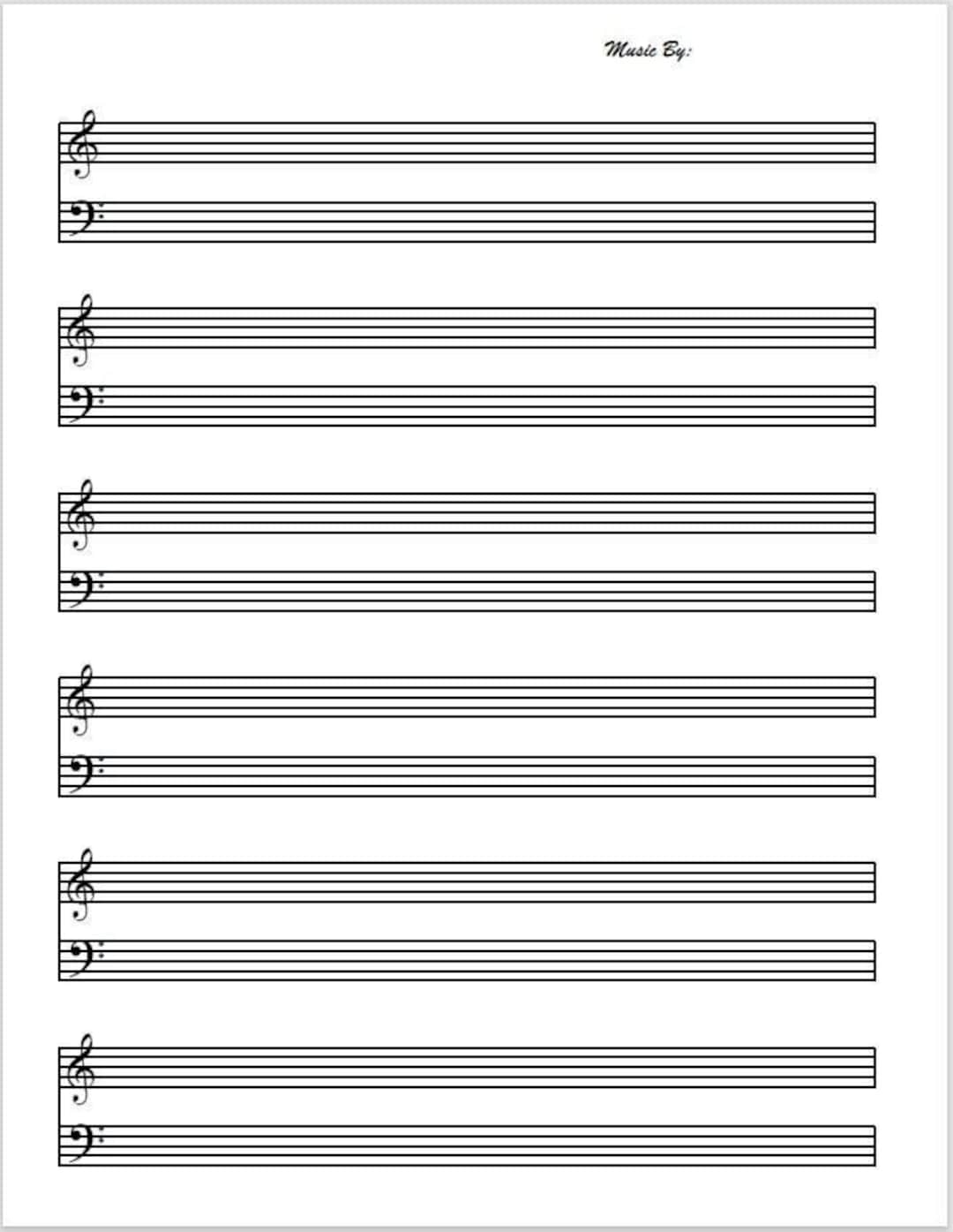 Printable Music Paper PDF File Etsy Norway