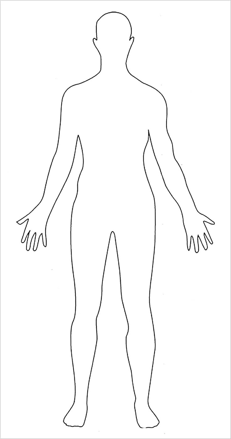 Printable Outline Of A Body Blank Diagram Anatomy Anatomical Position Outlines Cuerpo Doc Corps 