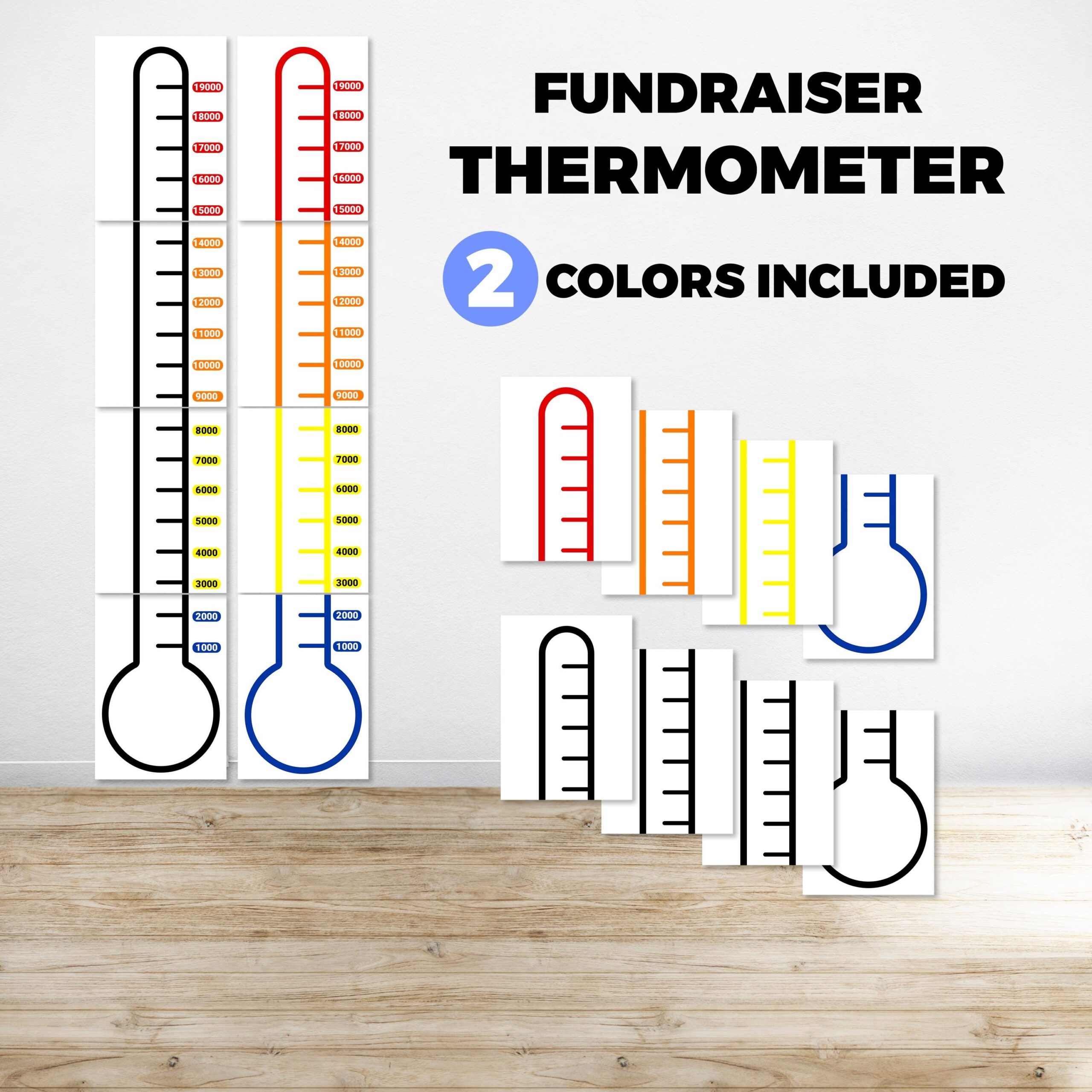 Printable Paper Goal Thermometer Etsy