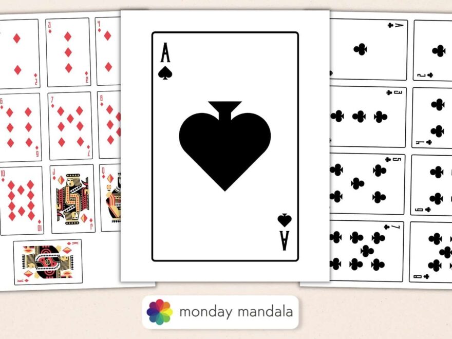 Printable Playing Cards Free PDF Sheets In 3 Sizes