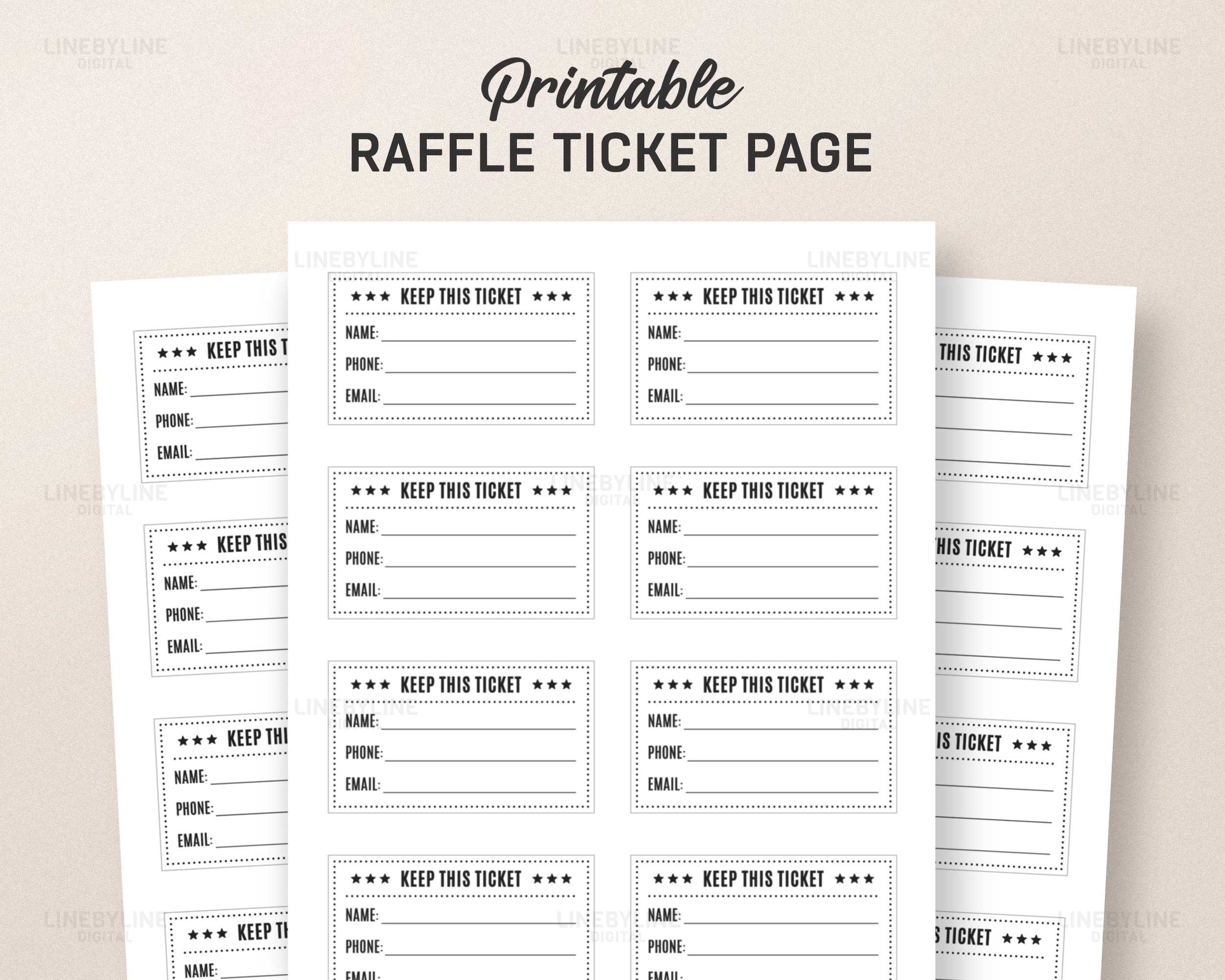 Printable Raffle Ticket Blank Raffle Ticket Raffle Ticket Template Enter To Win Ticket Contest Ticket Lottery Ticket Printable Ticket Etsy