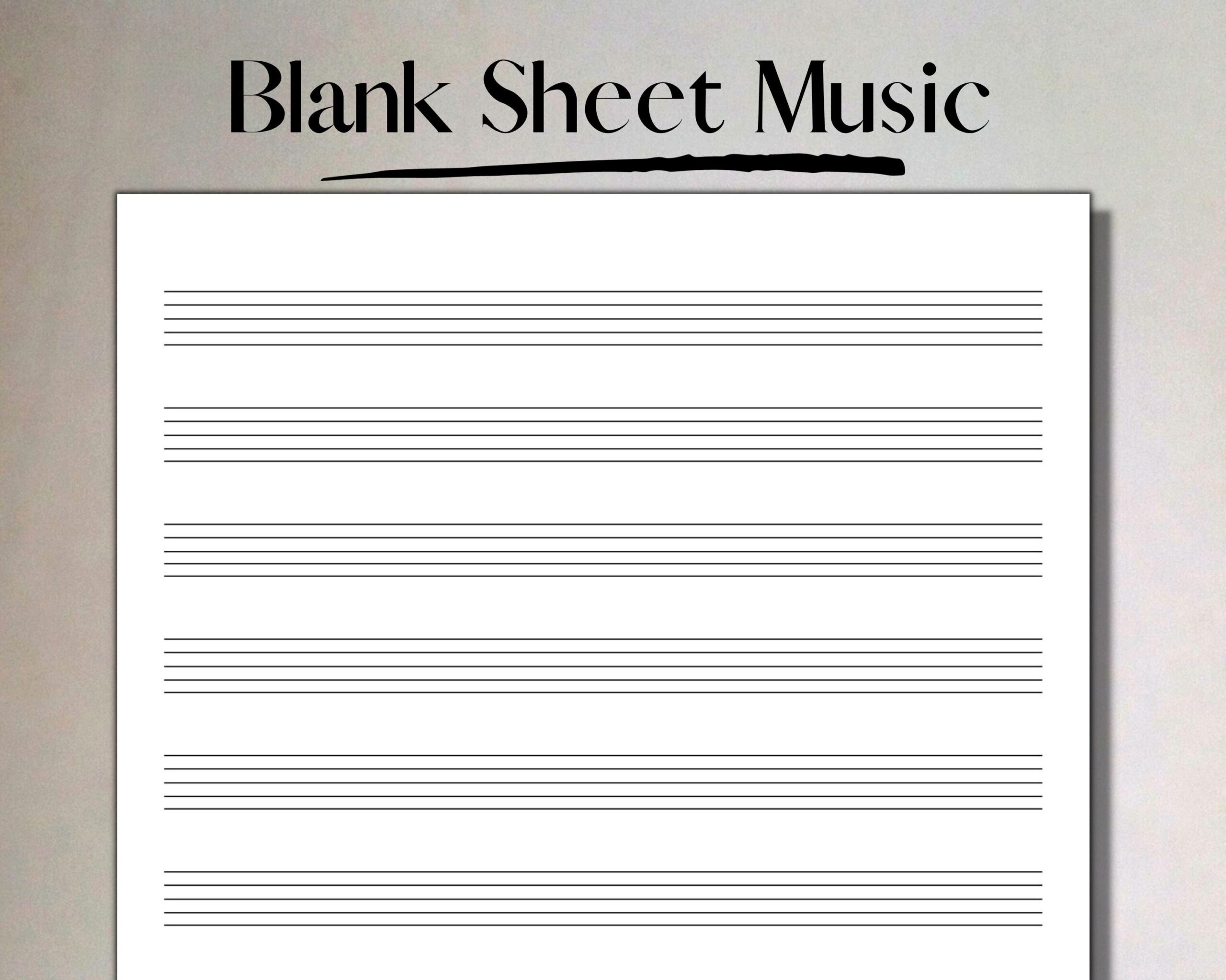 Printable Sheet Music Music Manuscript Paper Blank 10 Stave Printable PDF Instant Download Piano Staff Paper A4 US Letter Etsy