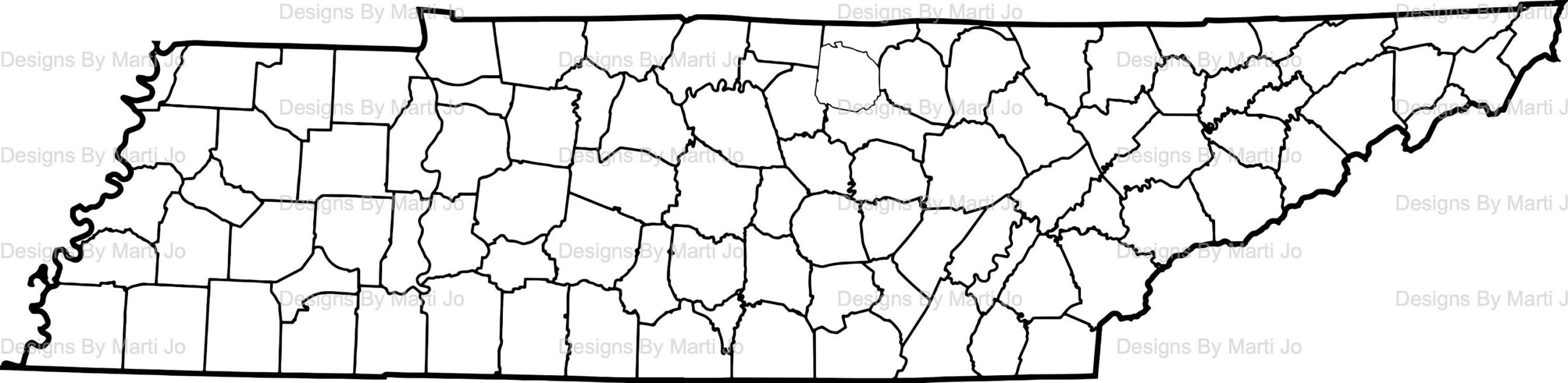 Printable Tennessee Map Printable TN County Map Digital Download PDF MAP11 Etsy