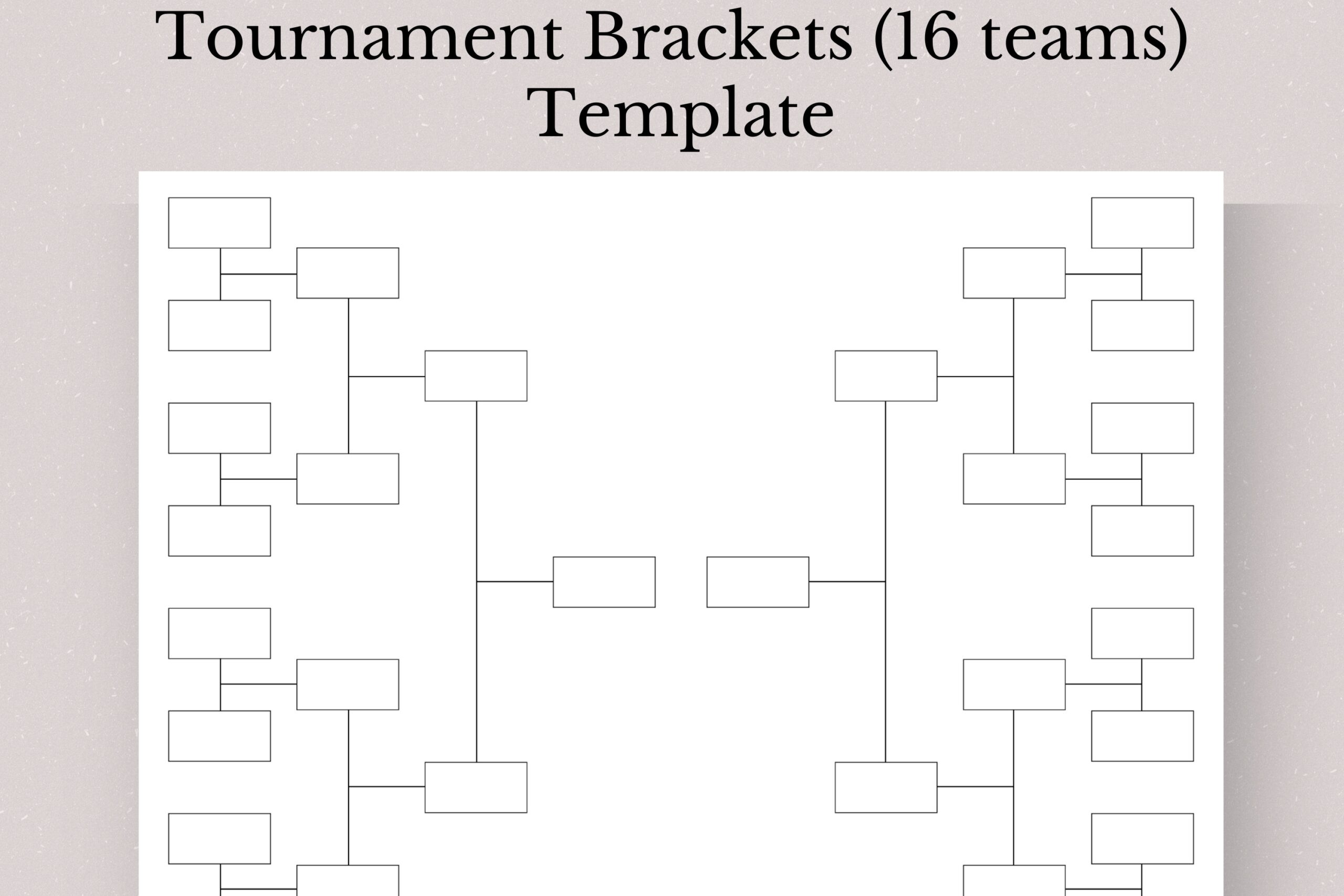 Printable Tournament Brackets Template 16 Teams Tournament Bracket Tournament Sheet 16 Box Tournament Bracket Blank Tournament Bracket Etsy