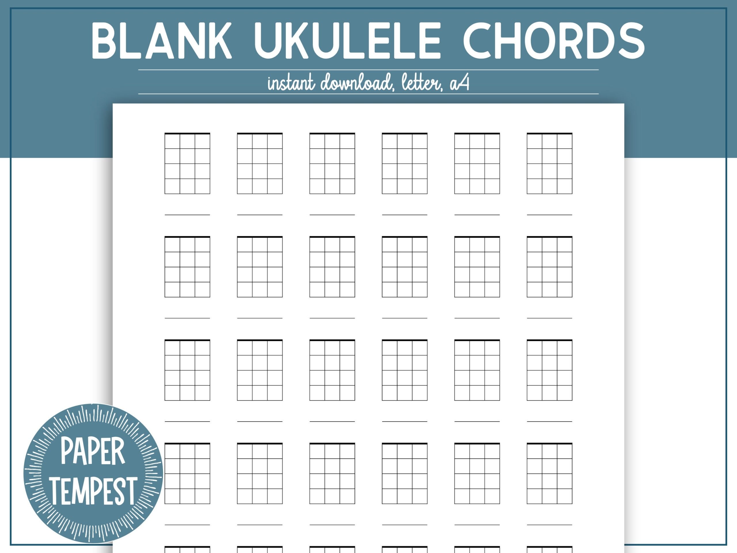 Blank Printable Ukulele Chord Boxes